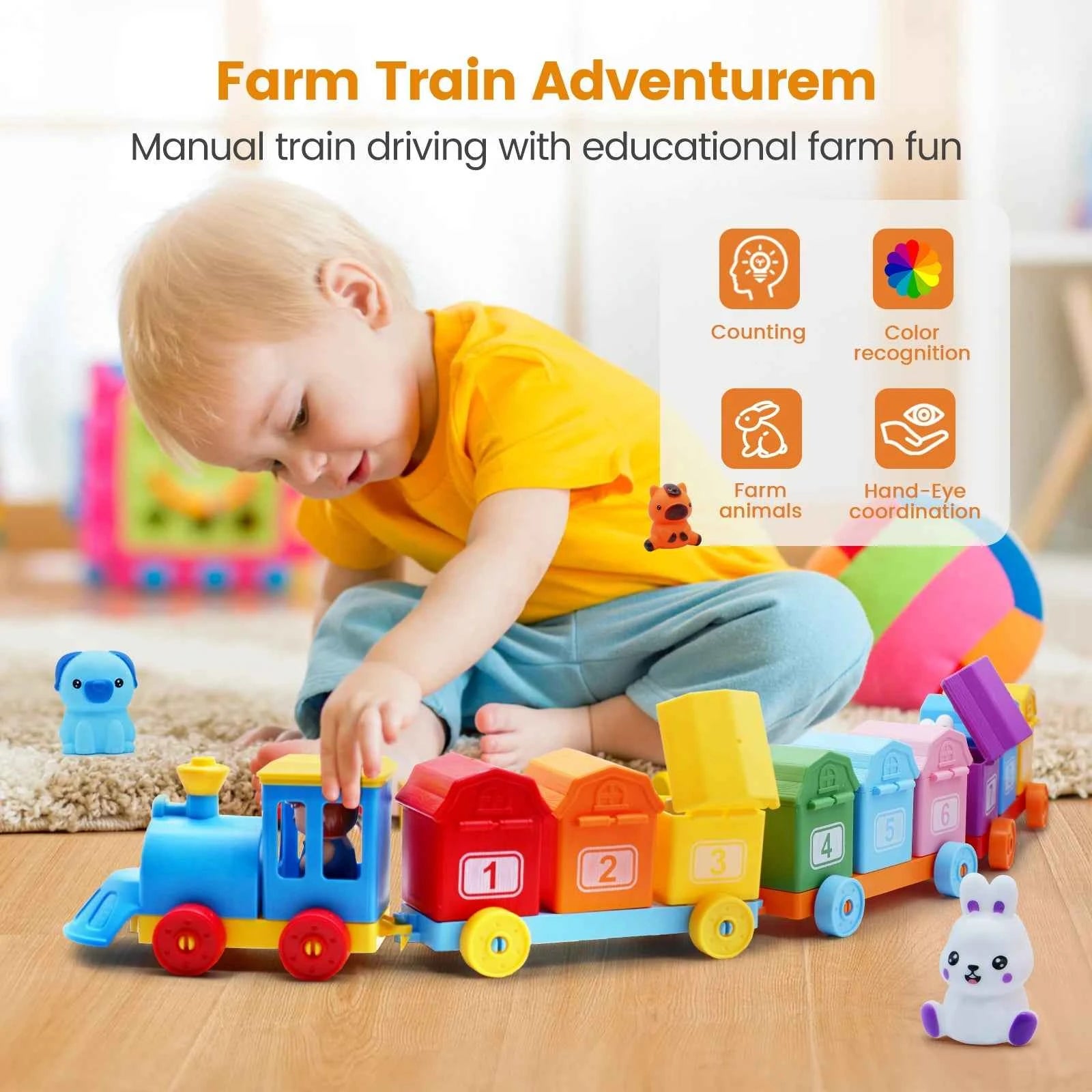 Montessori Train Set for Toddlers