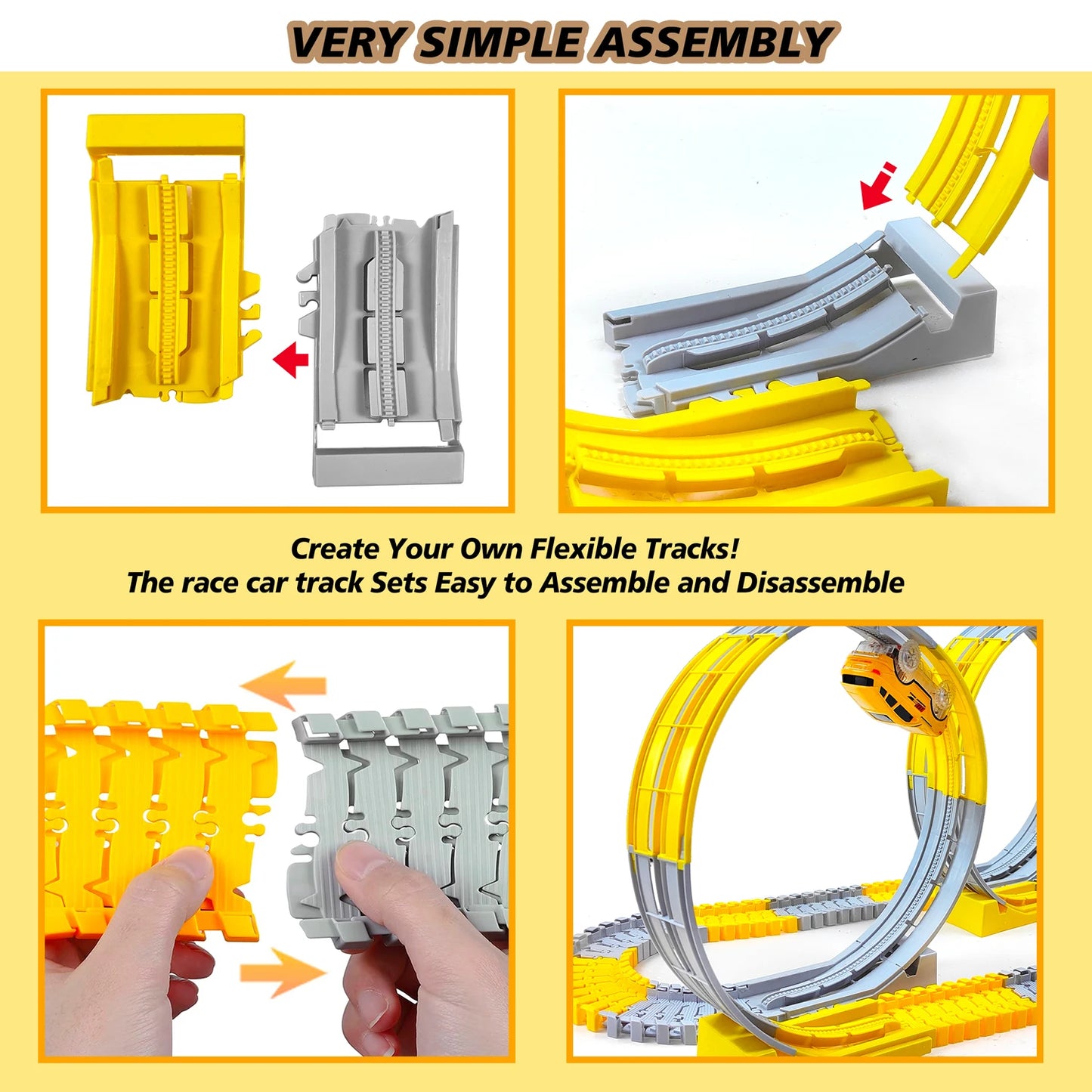 Flexible Electric Track Car Set For Kids