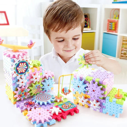 Electric Gear Track Building Block Park Toy Set - Lulliyo