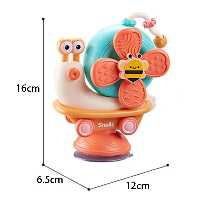 Snail Suction Cup Spinner Toy – Sensory Travel Play - Lulliyo
