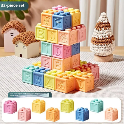 Soft Silicone Baby Building Blocks & Sensory Balls - Lulliyo