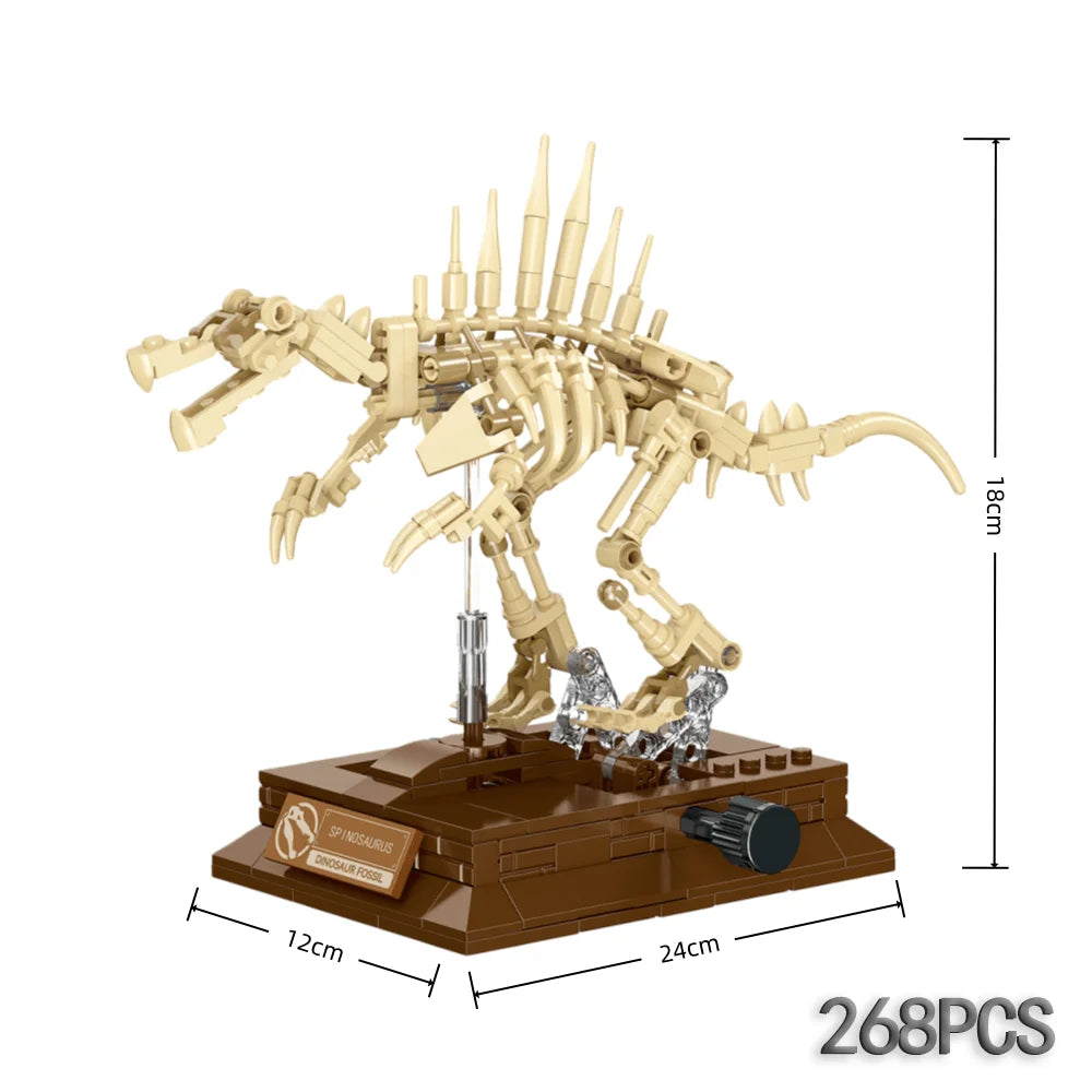 3D Dinosaur Fossil Building Set – Educational Skeleton Model - Lulliyo