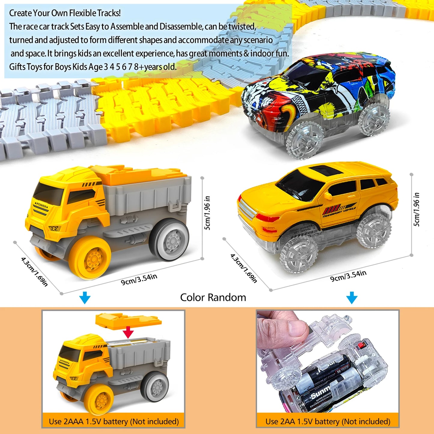 Flexible Electric Track Car Set For Kids