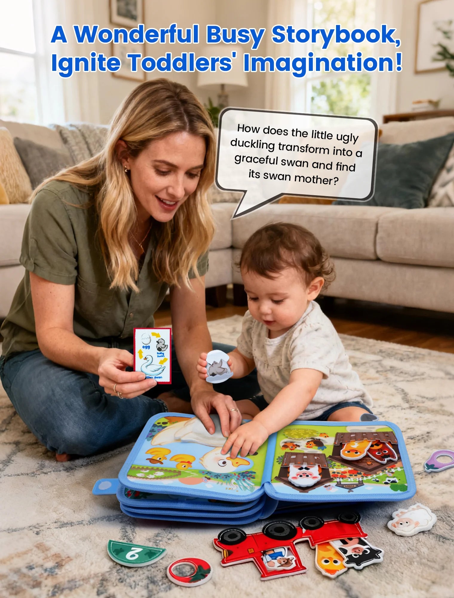 Farm Quiet Book Busy Board – Montessori Felt Activity Toy - Lulliyo