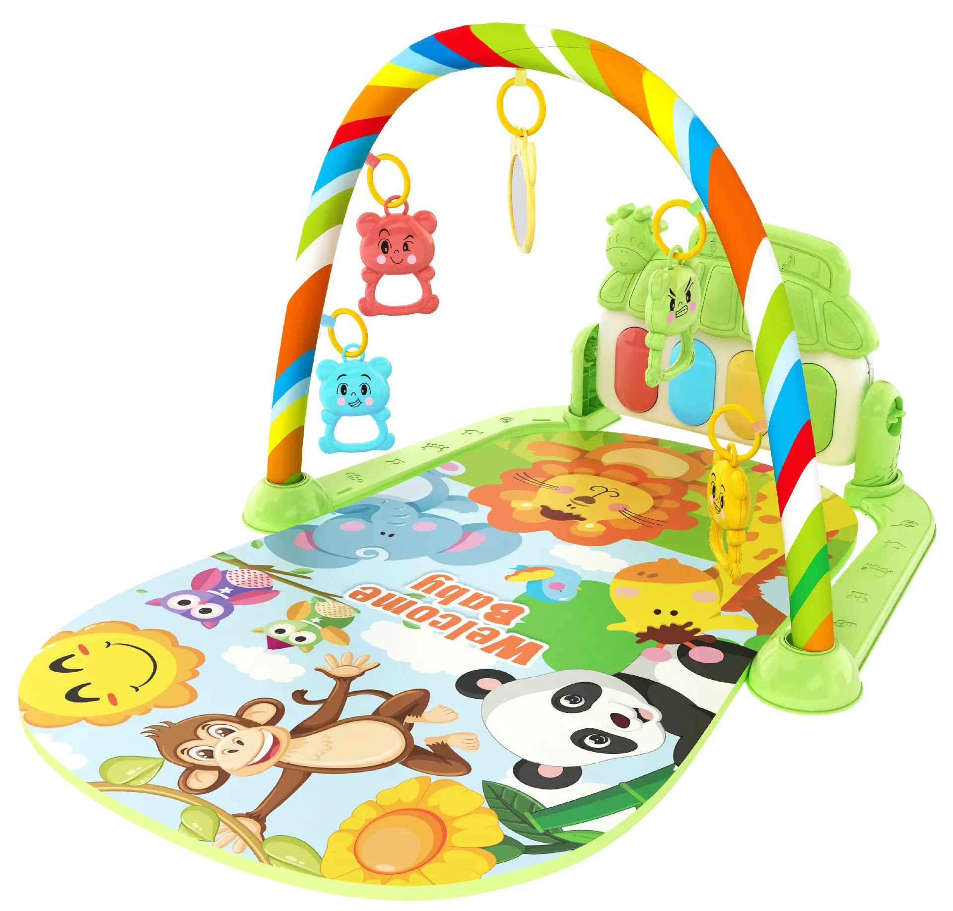 Musical Baby Play Gym Mat With Kick Piano - Lulliyo
