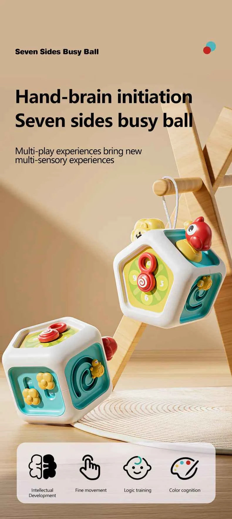 Montessori Baby Busy Cube Activity Toy