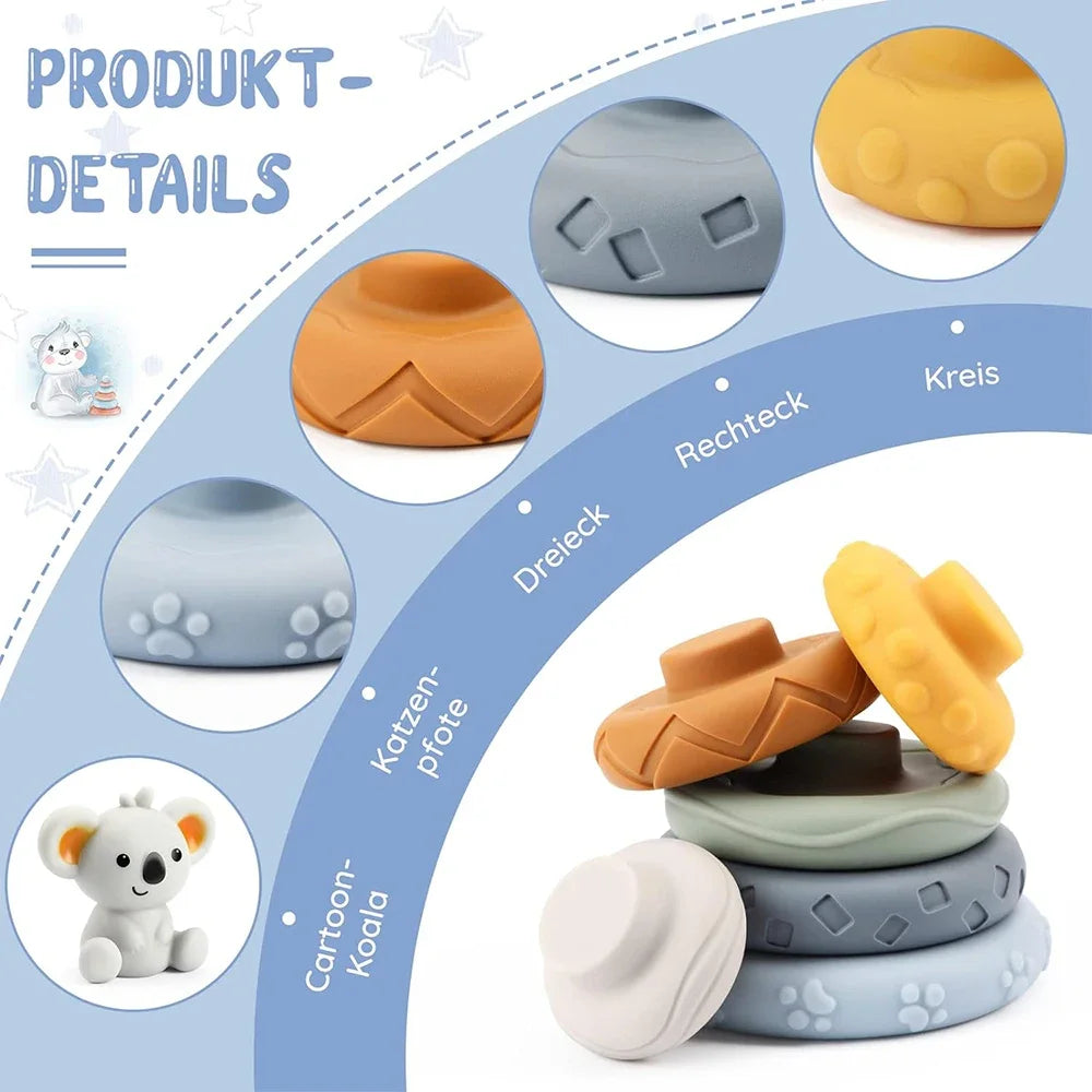 Silicone Baby Building Blocks – Montessori Stack & Teethe