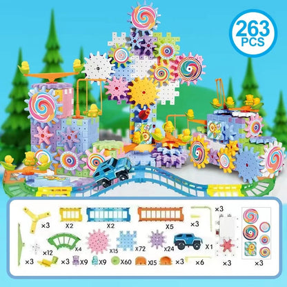 Electric Gear Track Building Block Park Toy Set - Lulliyo