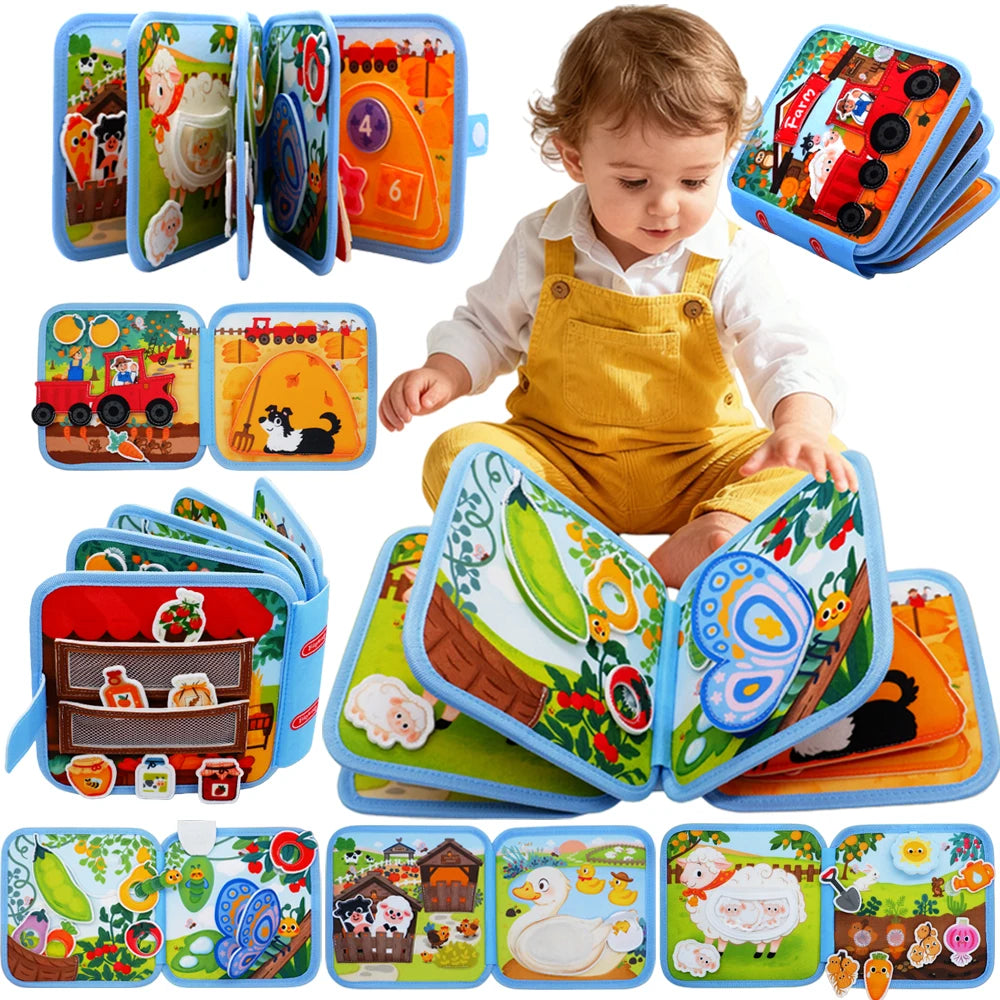 Farm Quiet Book Busy Board – Montessori Felt Activity Toy - Lulliyo