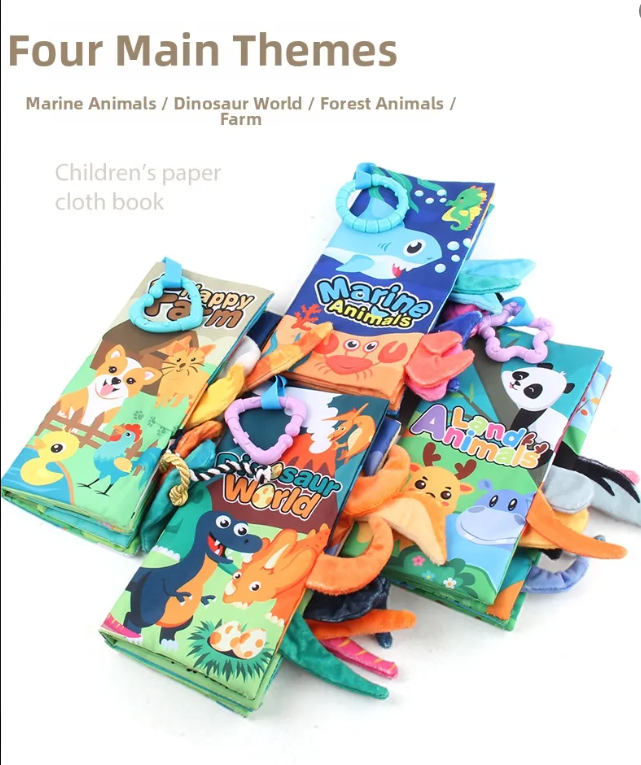 Baby Sensory Cloth Book Set – Soft Crinkle Learning Fun - Lulliyo