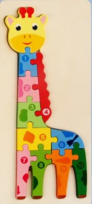 Wooden 3D Animal Number Puzzle – Montessori Learning Toy - Lulliyo