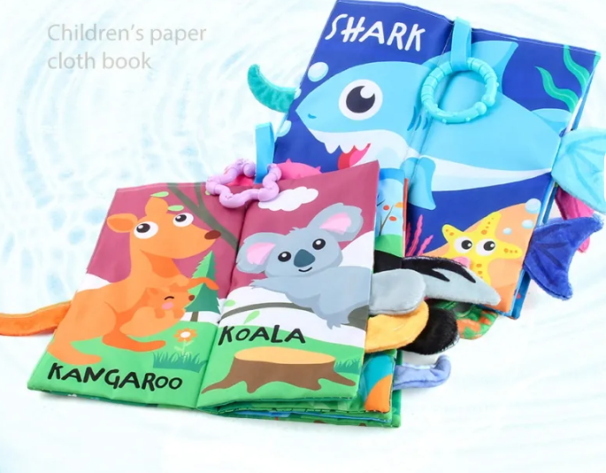 Lulliyo Baby Sensory Cloth Books Set – Soft Crinkle Books for Babies 6+ Months - Lulliyo