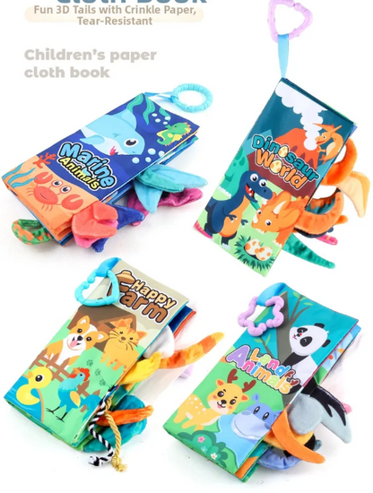 Lulliyo Baby Sensory Cloth Books Set – Soft Crinkle Books for Babies 6+ Months - Lulliyo