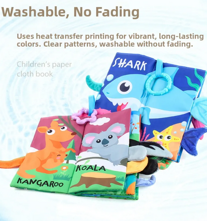 Lulliyo Baby Sensory Cloth Books Set – Soft Crinkle Books for Babies 6+ Months - Lulliyo