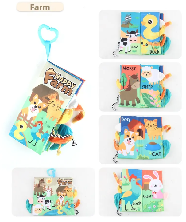 Baby Sensory Cloth Book Set – Soft Crinkle Learning Fun - Lulliyo