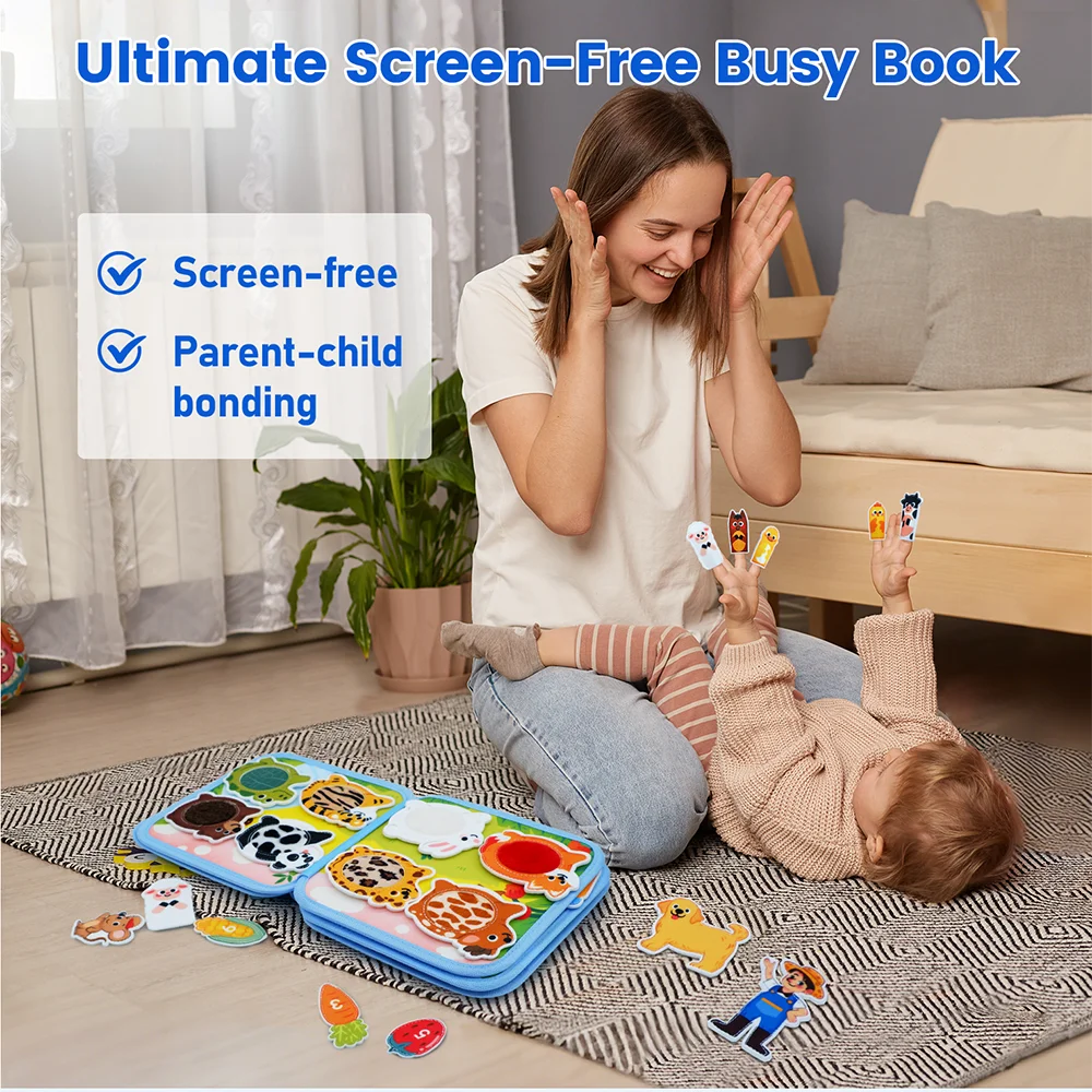 Farm Quiet Book Busy Board – Montessori Felt Activity Toy - Lulliyo