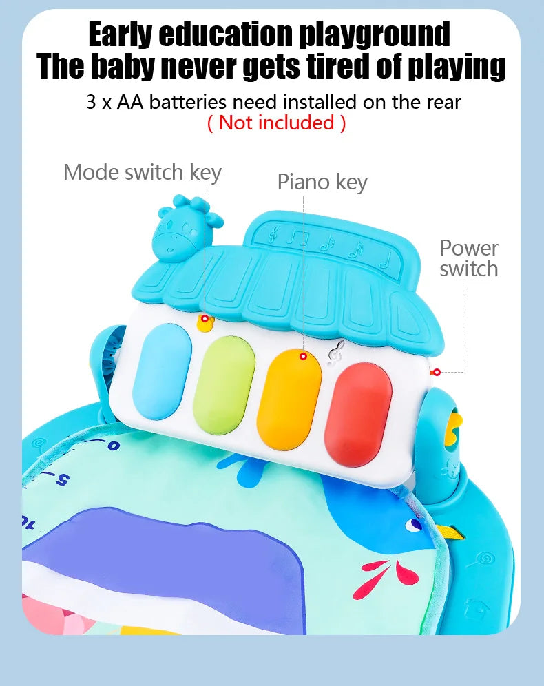 Baby Piano Play Gym Mat – Musical Tummy Time Center - Lulliyo