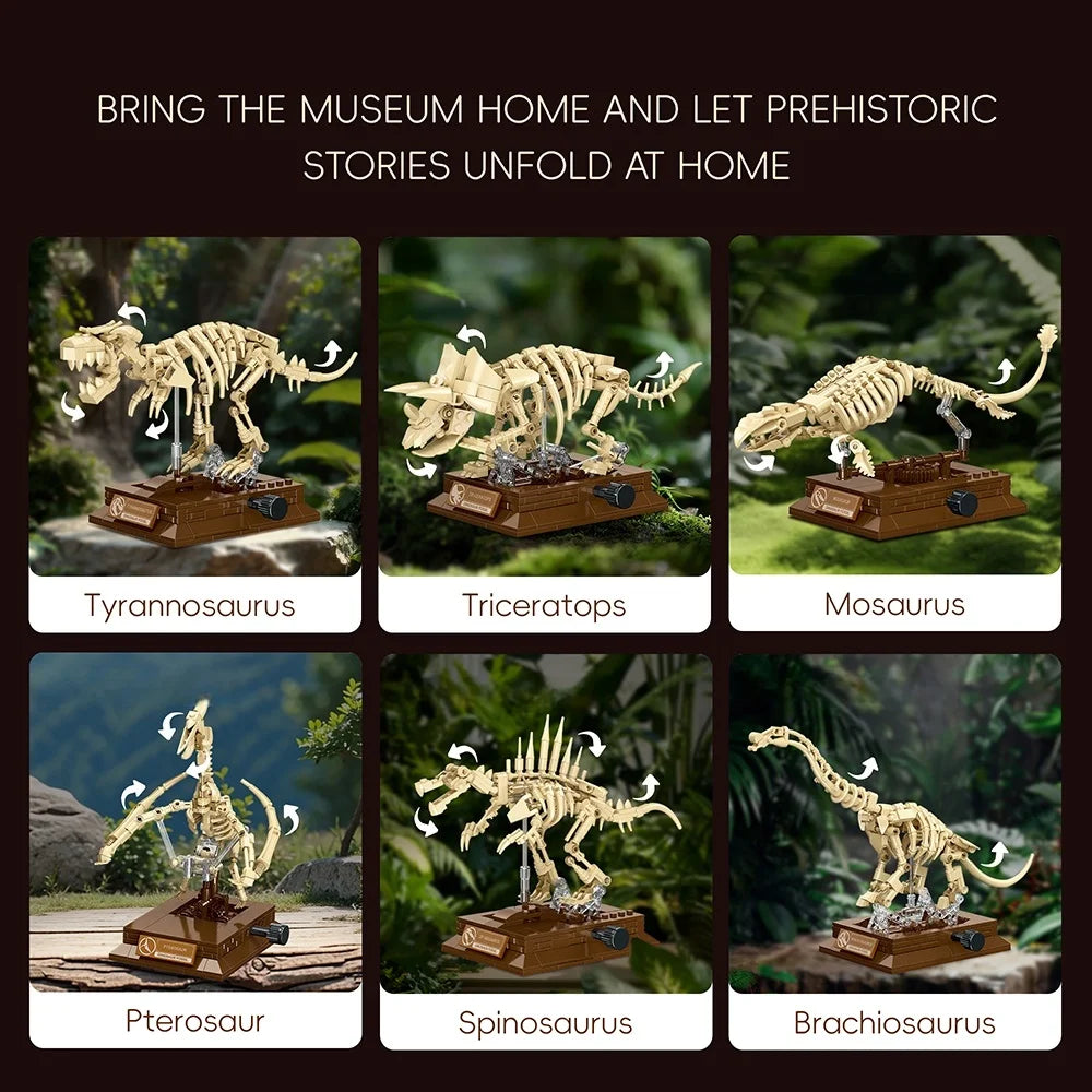 3D Dinosaur Fossil Building Set – Educational Skeleton Model - Lulliyo