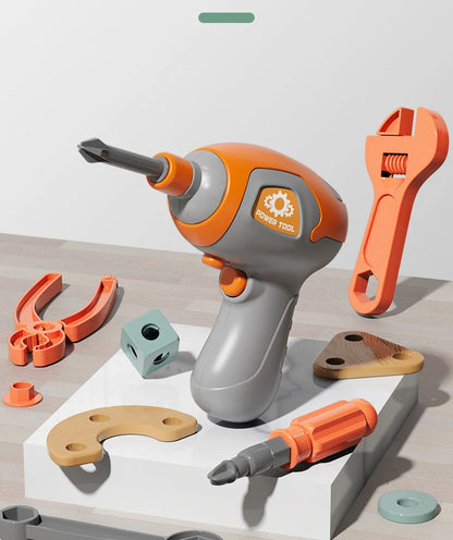 Kids Pretend Play Construction Tool Set With Drill - Lulliyo