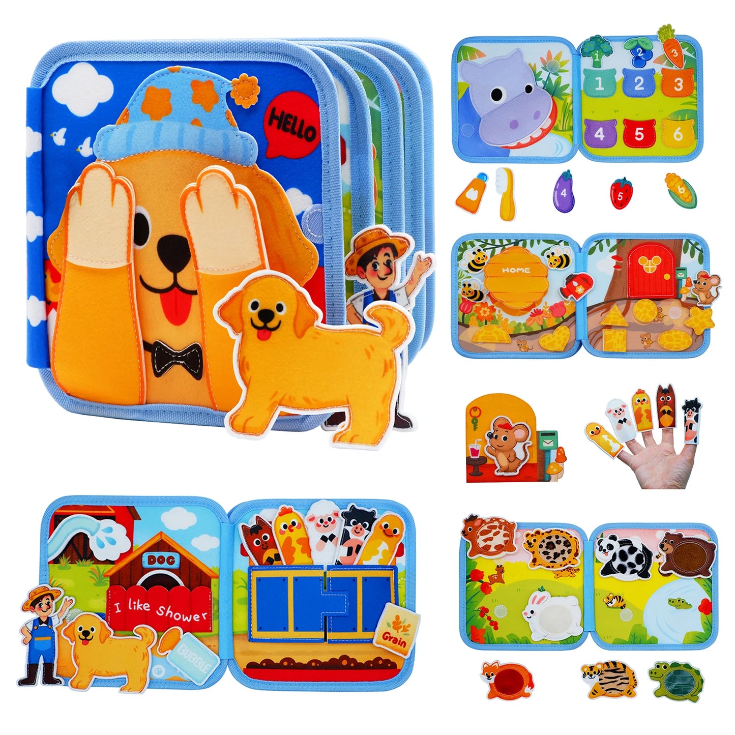 Farm Quiet Book Busy Board – Montessori Felt Activity Toy