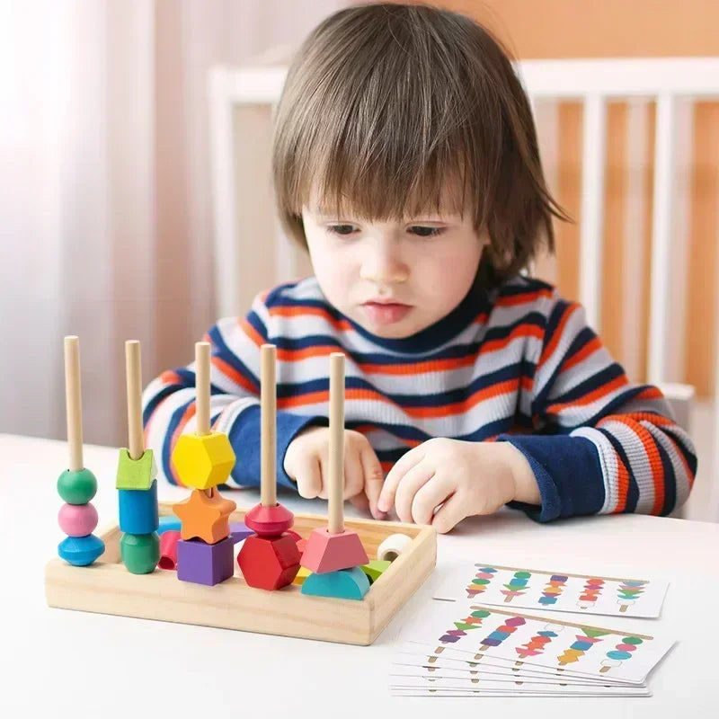 Montessori Wooden Color & Shape Matching Puzzle Toy - Lulliyo