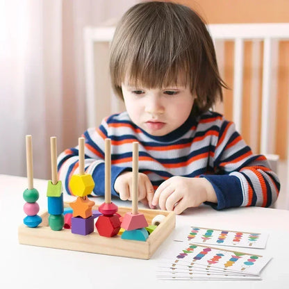 Montessori Wooden Color & Shape Matching Puzzle Toy - Lulliyo