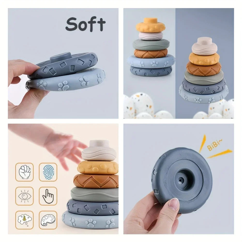 Silicone Baby Building Blocks – Montessori Stack & Teethe