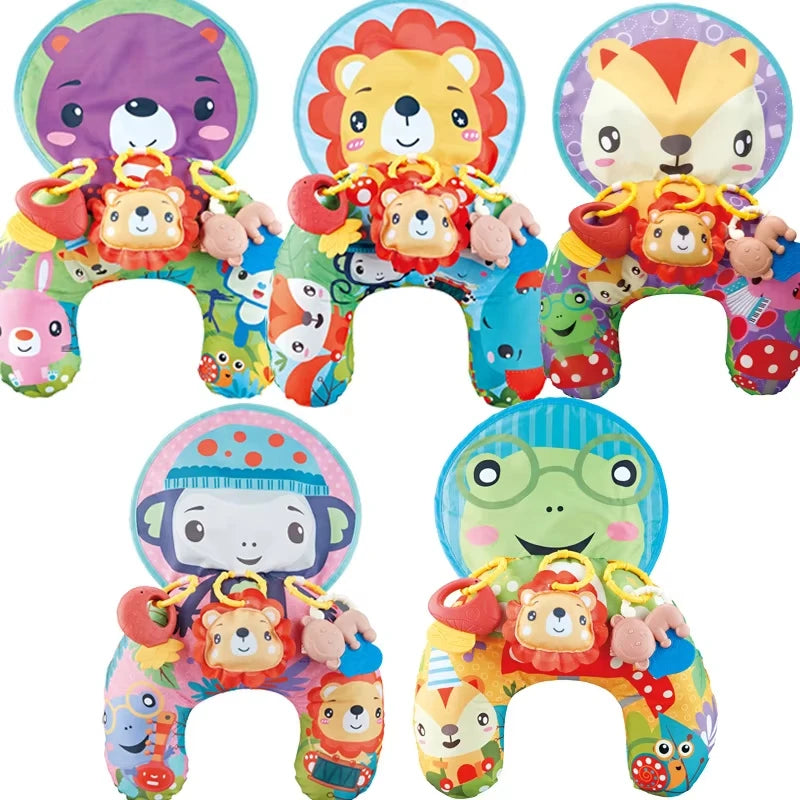Montessori Tummy Time Baby Pillow With Sensory Toys - Lulliyo