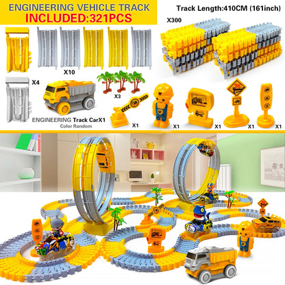 Flexible Electric Race Track Car Set For Kids