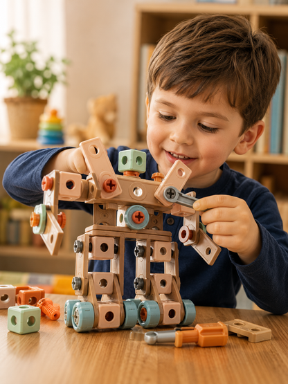 Kids Pretend Play Construction Tool Set With Drill - Lulliyo