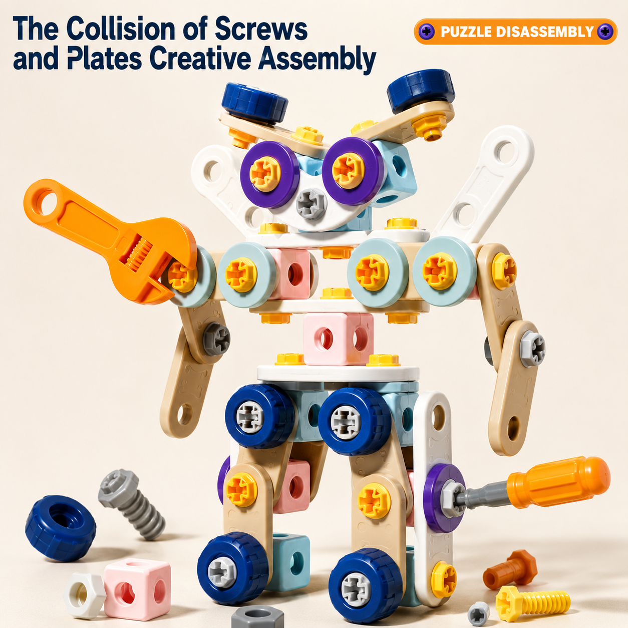Kids STEM Construction Tool Kit With Nuts & Bolts - Lulliyo