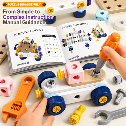 Kids STEM Construction Tool Kit With Nuts & Bolts - Lulliyo